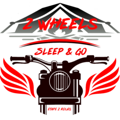 logo hébergement en tentes relais étape pour motard